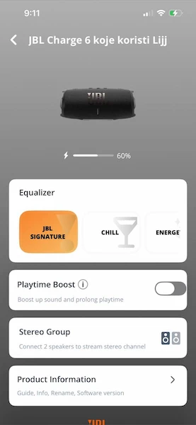 JBL Portable app and 7-band EQ