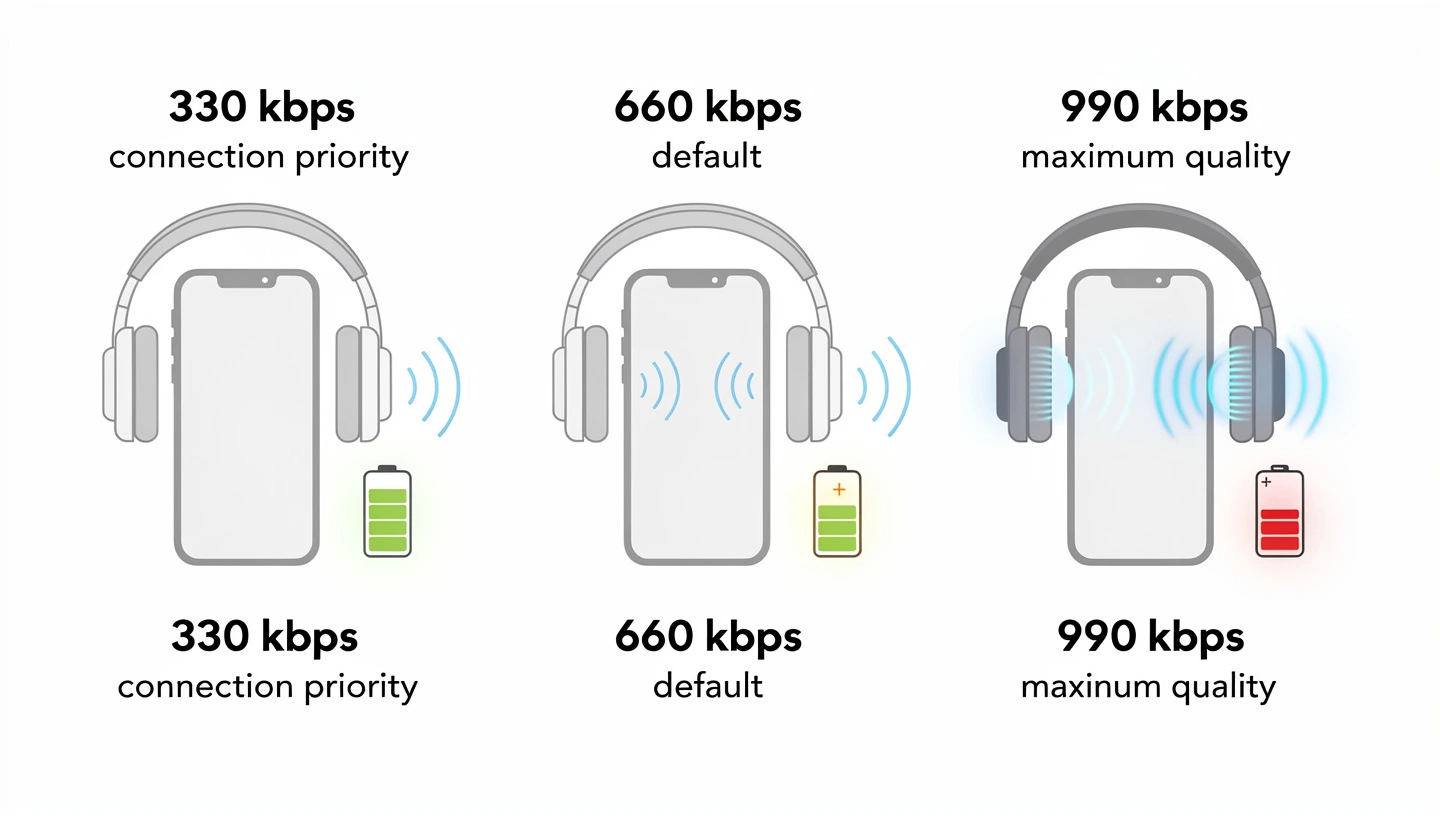 LDAC at 330, 660 and 990 kbps