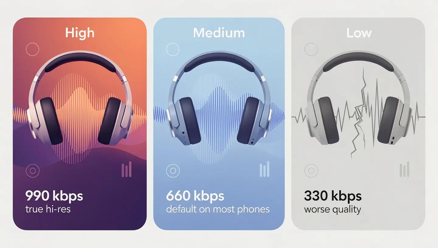 What LDAC actually delivers at each bitrate