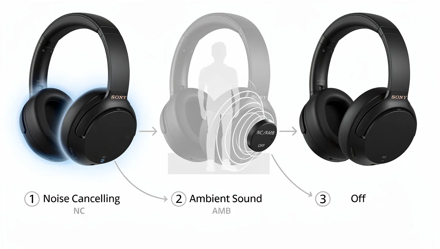 How to activate and switch NCAMB on Sony headphones