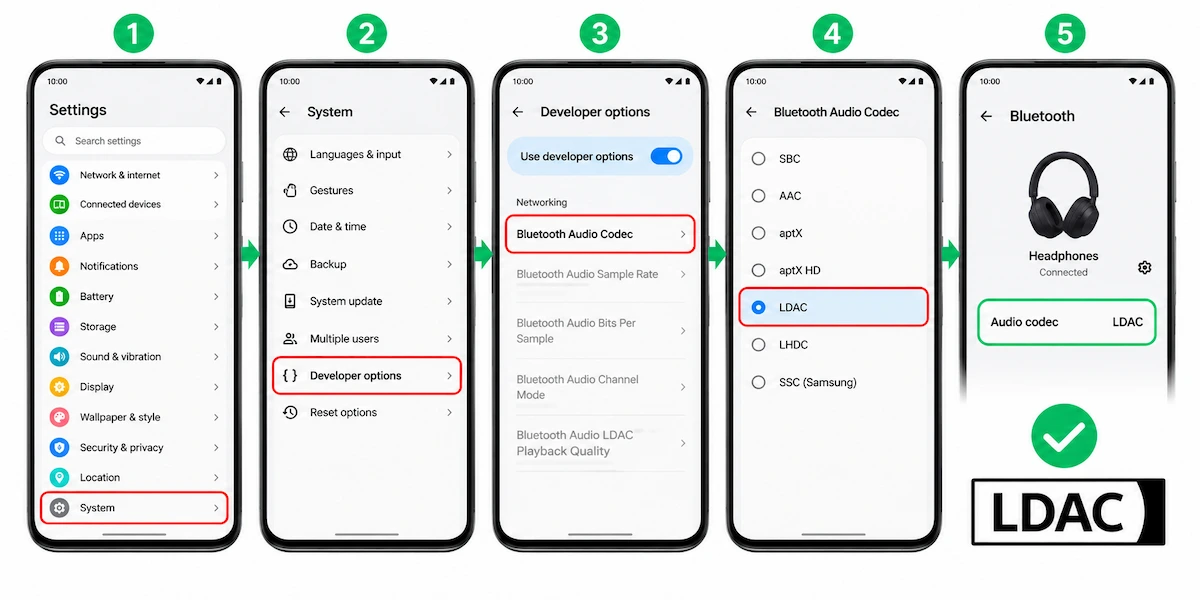 How to turn on LDAC on Android